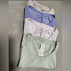 Lot of 4 Athletic Reebok Women's Assorted Tops - Green, Blue, Gray